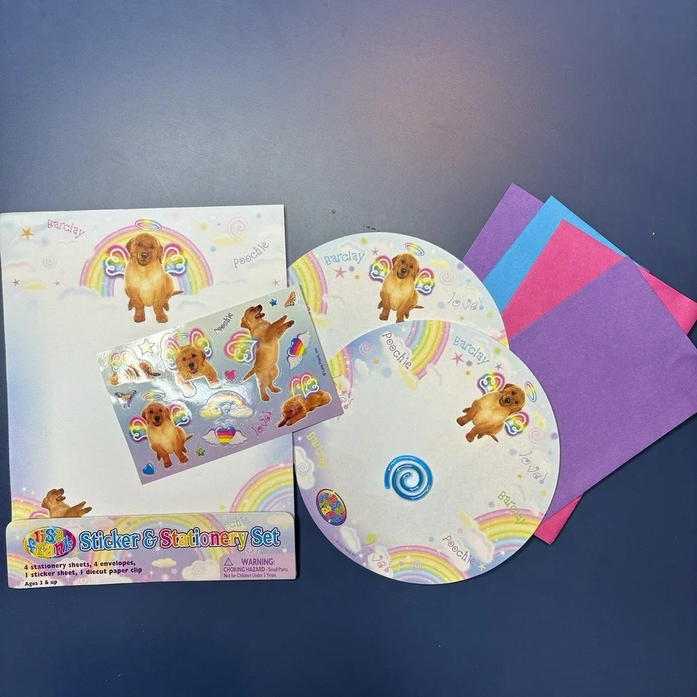 Vintage Lisa‎ Frank Stationery Puppy Dogs Rainbow Labrador Retro Y2K Stickers